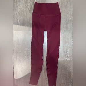 Fabletics Small Ribbed Pattern Leggings, Dark Pink